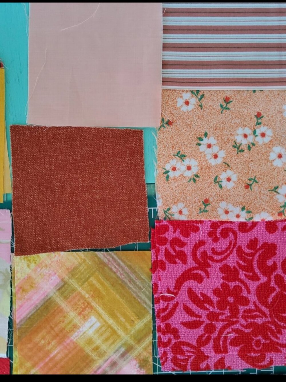 Fabric Destash Bundle, Quilting Squares, Vintage Fabric Scraps, Sewing - Picture 7 of 9